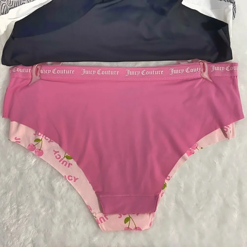 Juicy Couture Bikini Brief Pink, Black, White, Gray Logo 5 Panties Set Size S - Picture 6 of 10